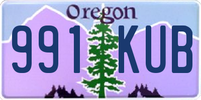 OR license plate 991KUB