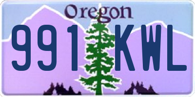 OR license plate 991KWL