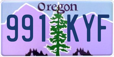 OR license plate 991KYF