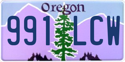 OR license plate 991LCW