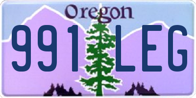 OR license plate 991LEG