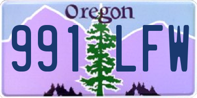 OR license plate 991LFW