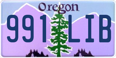 OR license plate 991LIB