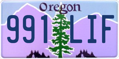 OR license plate 991LIF
