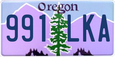 OR license plate 991LKA