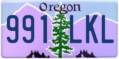 OR license plate 991LKL