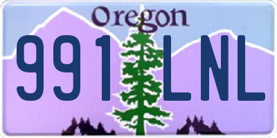 OR license plate 991LNL