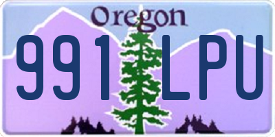 OR license plate 991LPU