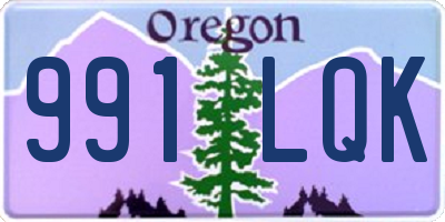 OR license plate 991LQK