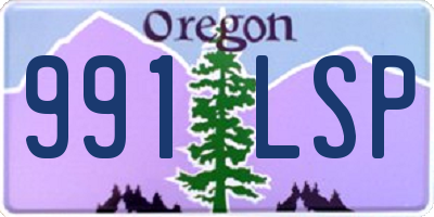 OR license plate 991LSP