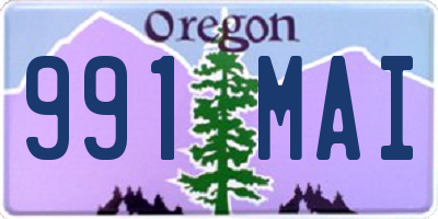 OR license plate 991MAI