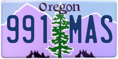 OR license plate 991MAS