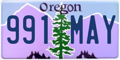 OR license plate 991MAY