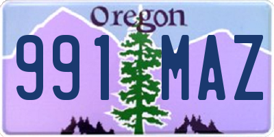 OR license plate 991MAZ