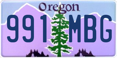 OR license plate 991MBG