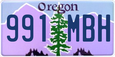 OR license plate 991MBH