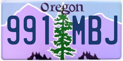 OR license plate 991MBJ