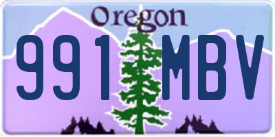 OR license plate 991MBV