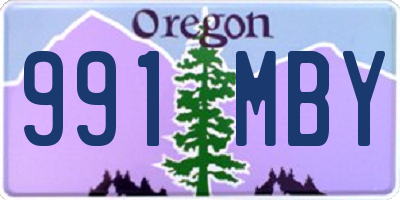 OR license plate 991MBY