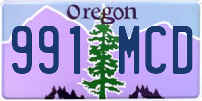 OR license plate 991MCD