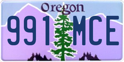 OR license plate 991MCE