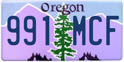 OR license plate 991MCF