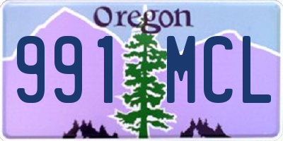 OR license plate 991MCL