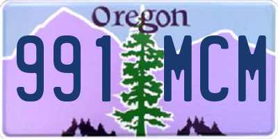 OR license plate 991MCM