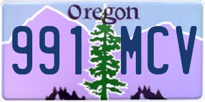 OR license plate 991MCV