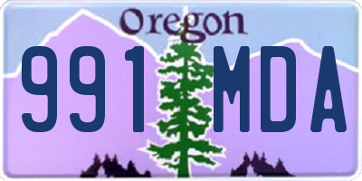 OR license plate 991MDA