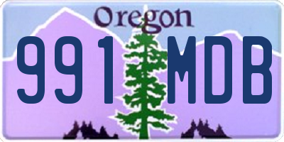 OR license plate 991MDB