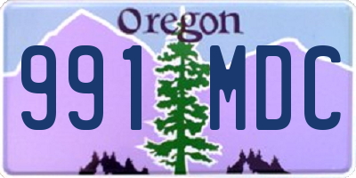 OR license plate 991MDC