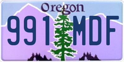 OR license plate 991MDF