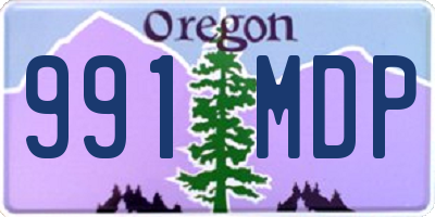 OR license plate 991MDP