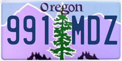 OR license plate 991MDZ