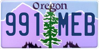 OR license plate 991MEB