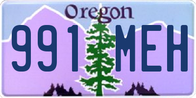 OR license plate 991MEH