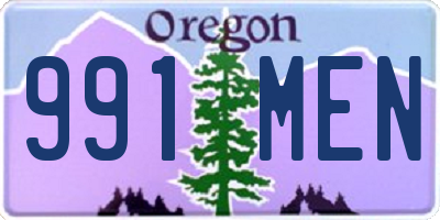 OR license plate 991MEN