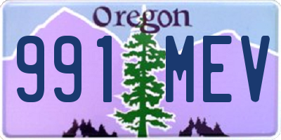 OR license plate 991MEV