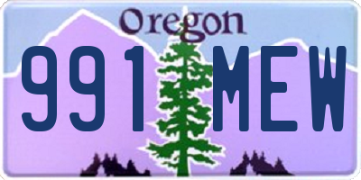 OR license plate 991MEW