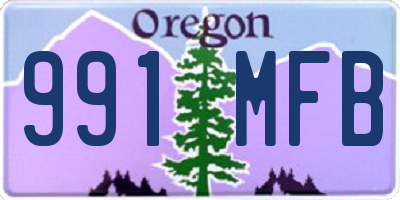 OR license plate 991MFB