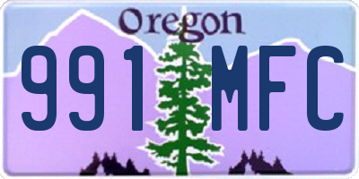 OR license plate 991MFC