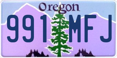 OR license plate 991MFJ