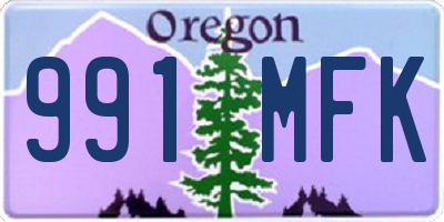 OR license plate 991MFK