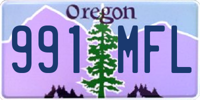 OR license plate 991MFL