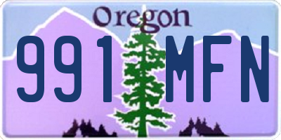 OR license plate 991MFN