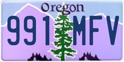 OR license plate 991MFV