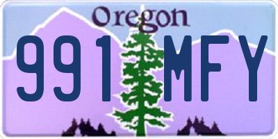 OR license plate 991MFY