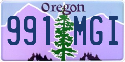 OR license plate 991MGI