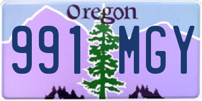 OR license plate 991MGY